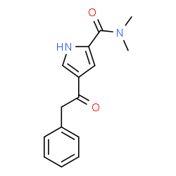 ChemSpider 2D Image | N,N-Dimethyl-4-(phenylacetyl)-1H-pyrrole-2-carboxamide | C15H16N2O2