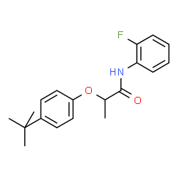 ChemSpider 2D Image | 2-(4-tert-butylphenoxy)-N-(2-fluorophenyl)propanamide | C19H22FNO2
