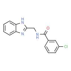 ChemSpider 2D Image | N-(1H-Benzimidazol-2-ylmethyl)-3-chlorobenzamide | C15H12ClN3O
