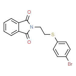 ChemSpider 2D Image | 2-{2-[(4-Bromophenyl)sulfanyl]ethyl}-1H-isoindole-1,3(2H)-dione | C16H12BrNO2S