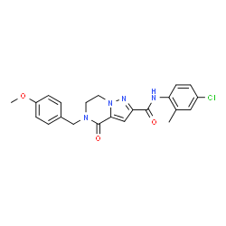 ChemSpider 2D Image | N-(4-Chloro-2-methylphenyl)-5-(4-methoxybenzyl)-4-oxo-4,5,6,7-tetrahydropyrazolo[1,5-a]pyrazine-2-carboxamide | C22H21ClN4O3