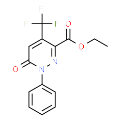 ChemSpider 2D Image | Ethyl 6-oxo-1-phenyl-4-(trifluoromethyl)-1,6-dihydro-3-pyridazinecarboxylate | C14H11F3N2O3