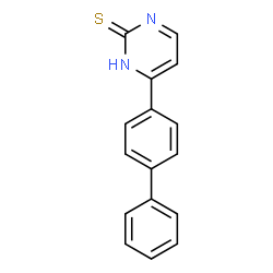ChemSpider 2D Image | 4-(Biphenyl-4-yl)pyrimidine-2-thiol | C16H12N2S