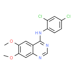 ChemSpider 2D Image | N-(2,4-Dichlorophenyl)-6,7-dimethoxy-4-quinazolinamine | C16H13Cl2N3O2