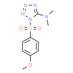 ChemSpider 2D Image | 1-[(4-Methoxyphenyl)sulfonyl]-N,N-dimethyl-1H-tetrazol-5-amine | C10H13N5O3S