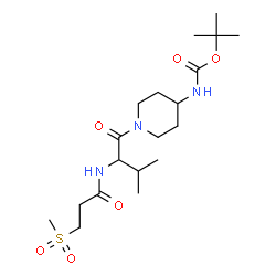 ChemSpider 2D Image | 2-Methyl-2-propanyl (1-{N-[3-(methylsulfonyl)propanoyl]valyl}-4-piperidinyl)carbamate | C19H35N3O6S