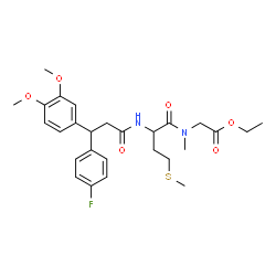 ChemSpider 2D Image | Ethyl N-[3-(3,4-dimethoxyphenyl)-3-(4-fluorophenyl)propanoyl]methionyl-N-methylglycinate | C27H35FN2O6S