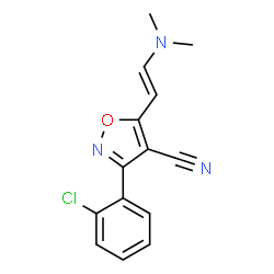 ChemSpider 2D Image | 3-(2-Chlorophenyl)-5-[(E)-2-(dimethylamino)vinyl]-1,2-oxazole-4-carbonitrile | C14H12ClN3O