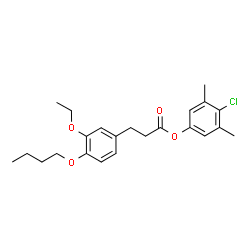 ChemSpider 2D Image | 4-Chloro-3,5-dimethylphenyl 3-(4-butoxy-3-ethoxyphenyl)propanoate | C23H29ClO4