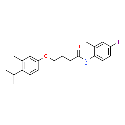ChemSpider 2D Image | N-(4-Iodo-2-methylphenyl)-4-(4-isopropyl-3-methylphenoxy)butanamide | C21H26INO2
