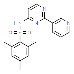 ChemSpider 2D Image | 2,4,6-Trimethyl-N-[2-(3-pyridinyl)-4-pyrimidinyl]benzenesulfonamide | C18H18N4O2S