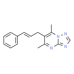 ChemSpider 2D Image | 5,7-Dimethyl-6-[(2E)-3-phenyl-2-propen-1-yl][1,2,4]triazolo[1,5-a]pyrimidine | C16H16N4