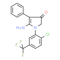 ChemSpider 2D Image | 5-Amino-1-[2-chloro-5-(trifluoromethyl)phenyl]-4-phenyl-1,2-dihydro-3H-pyrrol-3-one | C17H12ClF3N2O