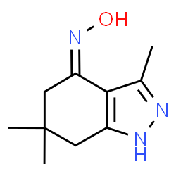 ChemSpider 2D Image | 3,6,6-Trimethyl-1,5,6,7-tetrahydro-indazol-4-one oxime | C10H15N3O