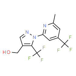 ChemSpider 2D Image | {1-[6-Methyl-4-(trifluoromethyl)-2-pyridinyl]-5-(trifluoromethyl)-1H-pyrazol-4-yl}methanol | C12H9F6N3O