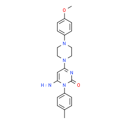 ChemSpider 2D Image | 6-Amino-4-[4-(4-methoxyphenyl)-1-piperazinyl]-1-(4-methylphenyl)-2(1H)-pyrimidinone | C22H25N5O2