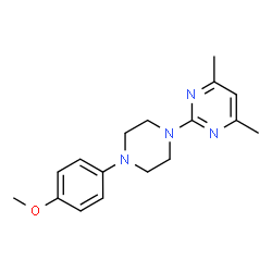 ChemSpider 2D Image | 2-[4-(4-Methoxyphenyl)-1-piperazinyl]-4,6-dimethylpyrimidine | C17H22N4O