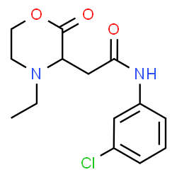 ChemSpider 2D Image | N-(3-Chlorophenyl)-2-(4-ethyl-2-oxo-3-morpholinyl)acetamide | C14H17ClN2O3
