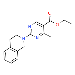 ChemSpider 2D Image | Ethyl 2-(3,4-dihydro-2(1H)-isoquinolinyl)-4-methyl-5-pyrimidinecarboxylate | C17H19N3O2