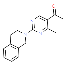 ChemSpider 2D Image | 1-(2-(3,4-Dihydroisoquinolin-2(1H)-yl)-4-methylpyrimidin-5-yl)ethanone | C16H17N3O
