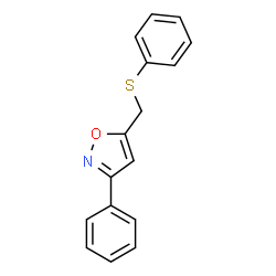 ChemSpider 2D Image | 3-phenyl-5-[(phenylthio)methyl]isoxazole | C16H13NOS