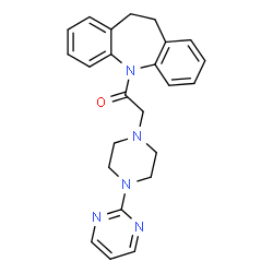 ChemSpider 2D Image | 1-(10,11-Dihydro-5H-dibenzo[b,f]azepin-5-yl)-2-[4-(2-pyrimidinyl)-1-piperazinyl]ethanone | C24H25N5O