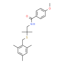 ChemSpider 2D Image | N-{2-[(Mesitylmethyl)sulfanyl]-2-methylpropyl}-4-methoxybenzamide | C22H29NO2S
