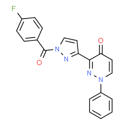 ChemSpider 2D Image | 3-[1-(4-Fluorobenzoyl)-1H-pyrazol-3-yl]-1-phenyl-4(1H)-pyridazinone | C20H13FN4O2