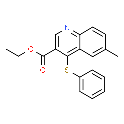 ChemSpider 2D Image | Ethyl 6-methyl-4-(phenylsulfanyl)-3-quinolinecarboxylate | C19H17NO2S