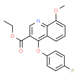ChemSpider 2D Image | Ethyl 4-(4-fluorophenoxy)-8-methoxy-3-quinolinecarboxylate | C19H16FNO4