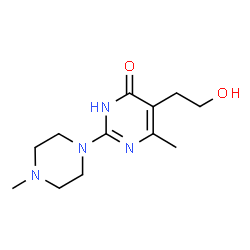 ChemSpider 2D Image | 5-pyrimidineethanol, 4-hydroxy-6-methyl-2-(4-methyl-1-piperazinyl)- | C12H20N4O2