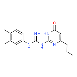 ChemSpider 2D Image | guanidine, N-(3,4-dimethylphenyl)-N'-(4-hydroxy-6-propyl-2-pyrimidinyl)- | C16H21N5O