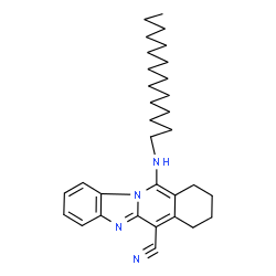 ChemSpider 2D Image | 11-(Hexadecylamino)-7,8,9,10-tetrahydrobenzimidazo[1,2-b]isoquinoline-6-carbonitrile | C32H46N4