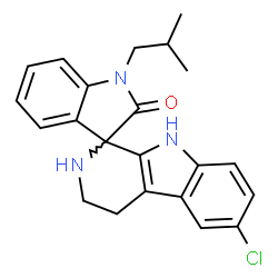 ChemSpider 2D Image | 6-Chloro-1'-isobutyl-2,3,4,9-tetrahydrospiro[beta-carboline-1,3'-indol]-2'(1'H)-one | C22H22ClN3O
