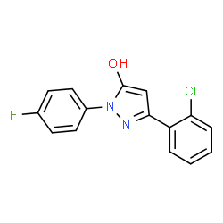 ChemSpider 2D Image | 3-(2-Chlorophenyl)-1-(4-fluorophenyl)-1H-pyrazol-5-ol | C15H10ClFN2O