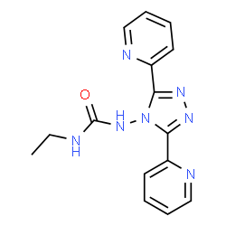 ChemSpider 2D Image | 1-[3,5-Di(2-pyridinyl)-4H-1,2,4-triazol-4-yl]-3-ethylurea | C15H15N7O