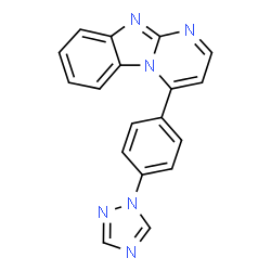 ChemSpider 2D Image | 4-[4-(1H-1,2,4-Triazol-1-yl)phenyl]pyrimido[1,2-a]benzimidazole | C18H12N6