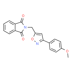 ChemSpider 2D Image | 2-{[3-(4-Methoxyphenyl)-1,2-oxazol-5-yl]methyl}-1H-isoindole-1,3(2H)-dione | C19H14N2O4