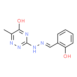 ChemSpider 2D Image | 3-[(2E)-2-(2-Hydroxybenzylidene)hydrazino]-6-methyl-1,2,4-triazin-5-ol | C11H11N5O2