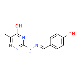 ChemSpider 2D Image | 3-[(2E)-2-(4-Hydroxybenzylidene)hydrazino]-6-methyl-1,2,4-triazin-5-ol | C11H11N5O2