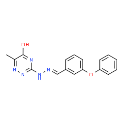 ChemSpider 2D Image | 6-Methyl-3-[(2E)-2-(3-phenoxybenzylidene)hydrazino]-1,2,4-triazin-5-ol | C17H15N5O2