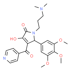 ChemSpider 2D Image | 1-[3-(Dimethylamino)propyl]-3-hydroxy-4-isonicotinoyl-5-(3,4,5-trimethoxyphenyl)-1,5-dihydro-2H-pyrrol-2-one | C24H29N3O6