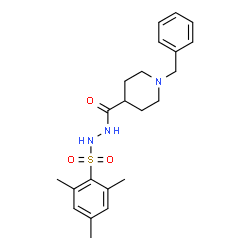 ChemSpider 2D Image | 1-Benzyl-N'-(mesitylsulfonyl)-4-piperidinecarbohydrazide | C22H29N3O3S