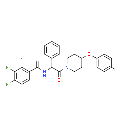 ChemSpider 2D Image | N-{2-[4-(4-Chlorophenoxy)-1-piperidinyl]-2-oxo-1-phenylethyl}-2,3,4-trifluorobenzamide | C26H22ClF3N2O3