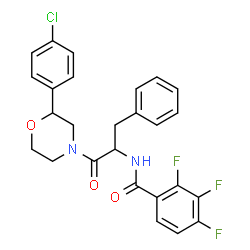 ChemSpider 2D Image | N-{1-[2-(4-Chlorophenyl)-4-morpholinyl]-1-oxo-3-phenyl-2-propanyl}-2,3,4-trifluorobenzamide | C26H22ClF3N2O3