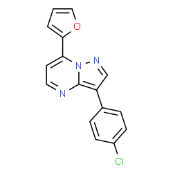 ChemSpider 2D Image | 3-(4-Chlorophenyl)-7-(2-furyl)pyrazolo[1,5-a]pyrimidine | C16H10ClN3O