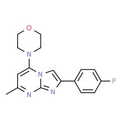 ChemSpider 2D Image | 2-(4-Fluorophenyl)-7-methyl-5-(4-morpholinyl)imidazo[1,2-a]pyrimidine | C17H17FN4O