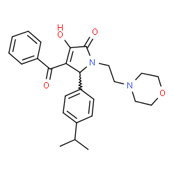 ChemSpider 2D Image | 4-Benzoyl-3-hydroxy-5-(4-isopropylphenyl)-1-[2-(4-morpholinyl)ethyl]-1,5-dihydro-2H-pyrrol-2-one | C26H30N2O4