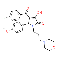 ChemSpider 2D Image | 4-(4-Chlorobenzoyl)-3-hydroxy-5-(4-methoxyphenyl)-1-[3-(4-morpholinyl)propyl]-1,5-dihydro-2H-pyrrol-2-one | C25H27ClN2O5