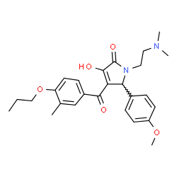 ChemSpider 2D Image | 1-[2-(Dimethylamino)ethyl]-3-hydroxy-5-(4-methoxyphenyl)-4-(3-methyl-4-propoxybenzoyl)-1,5-dihydro-2H-pyrrol-2-one | C26H32N2O5